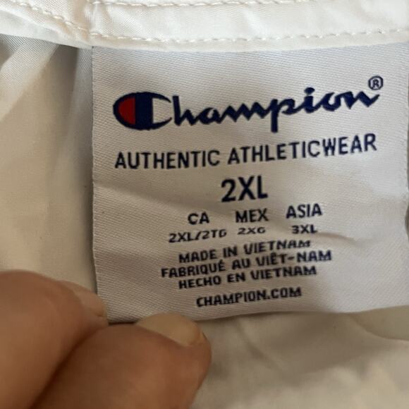 Champion Men's Hooded Windbreaker Jacket White Size 2XL - Picture 10 of 11
